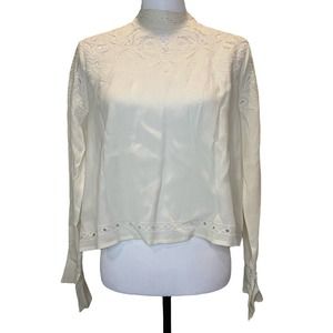 Astr The Label Womens Ivory Top S Lace Romantic Prairie Cottagecore Classic